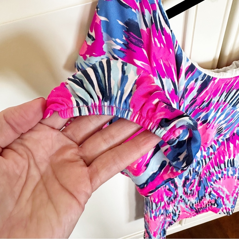 Lilly Pulitzer Amante Women’s Pink Neon One Shoulder Cocktail Coastal Beach‎ NWT - Picture 11 of 13
